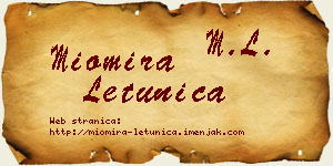 Miomira Letunica vizit kartica